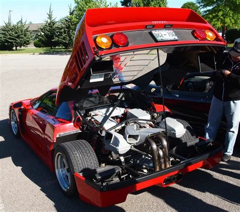 Ferrari F40 with engine shown | Ferrari f40, Cars and coffee, Ferrari