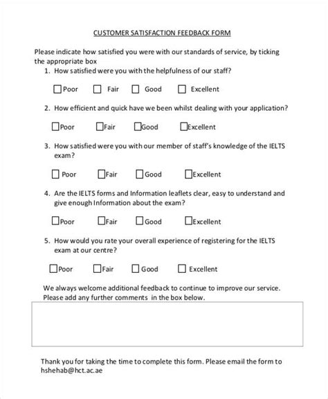 FREE 13+ Sample Customer Feedback Forms in MS Word | PDF | Excel