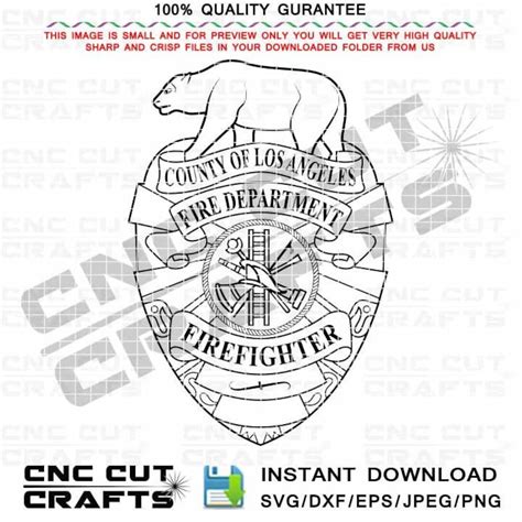 LAFD Firefighter Svg Vector Badge, Patch, Logo, County of Los Angeles ...