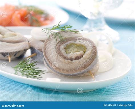 Herring rollmops stock photo. Image of breakfast, plate - 26414912