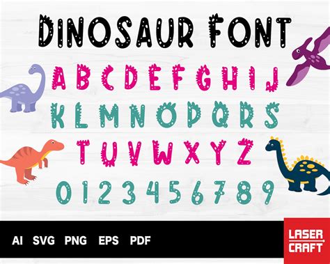 Dinosaur Font Svg Dino Letters Svg Dinosaur Alphabet Svg - Etsy