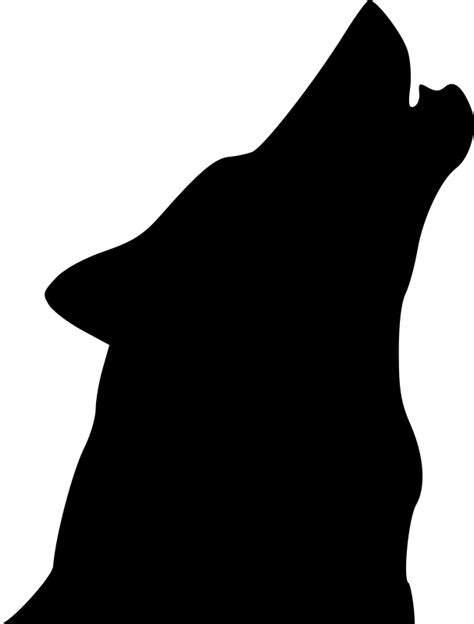 Wolf Head Howl Shadow - Openclipart