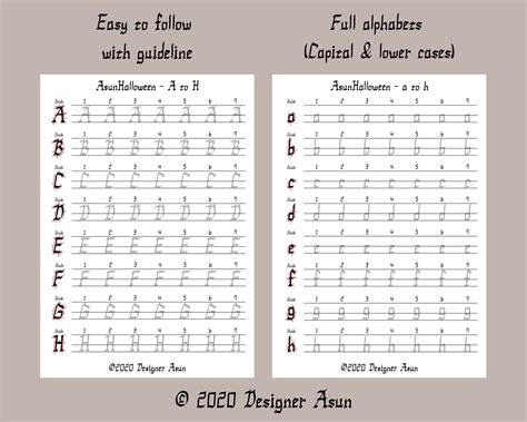 Gothic Handwriting Worksheet Calligraphy Blackletter Practice Printable Gothic Calligraphy ...