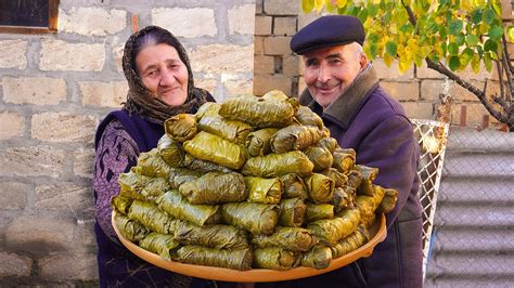 Azerbaijan National Dish: The Most Delicious GRAPE LEAVES DOLMA Recipe | Life in a Remote ...