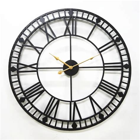 Large Metal Wall Clock Modern Design European Antique Style Roman Clocks Rusty Wall Watch Iron ...