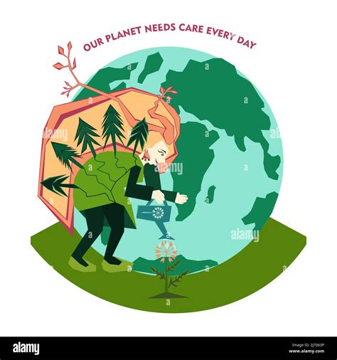 World Environment day or Earth day concept. Save our planet. Take care ...