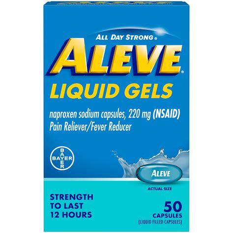 Aleve Liquid Gels, Naproxen Sodium for Pain Relief ‐ 50 Count - Walmart ...