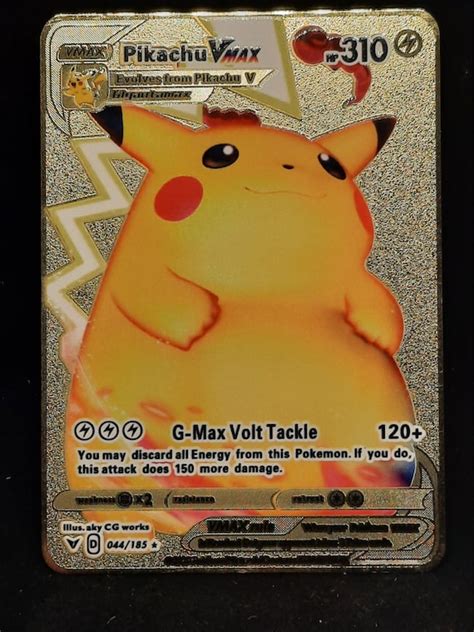 Pikachu VMAX Gold Metal Pokemon Card - Etsy Canada