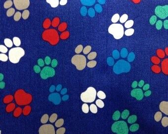 Cat paw print fabric | Etsy