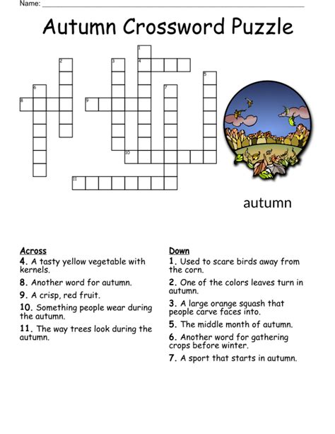 Printable Fall Crossword Puzzles - Free Crossword Puzzles Printable