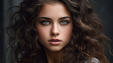 Woman Has Brown Curly Hair And Green Eyes Background, Pretty Womans Pictures, Pretty, Woman ...