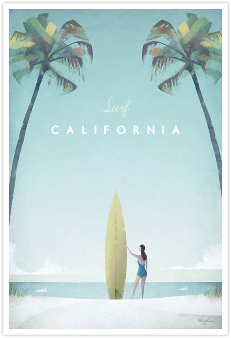 California Vintage Surf Poster | TRAVEL POSTER Co.