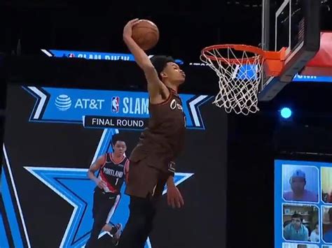 Blazers' Anfernee Simons Nearly Kisses Rim To Win NBA Dunk Contest