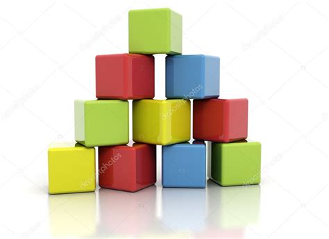 Colorful building blocks stacked as pyramid Stock Photo by ©Jezper 34001177