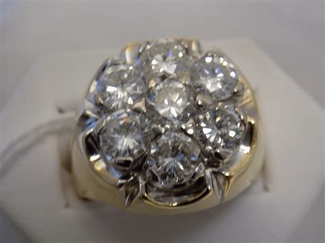 Massive & Impressive 14K Gold Mens Diamond Cluster Ring App. 5.25 cttw ! Preowned | Ted's Pawn Shop