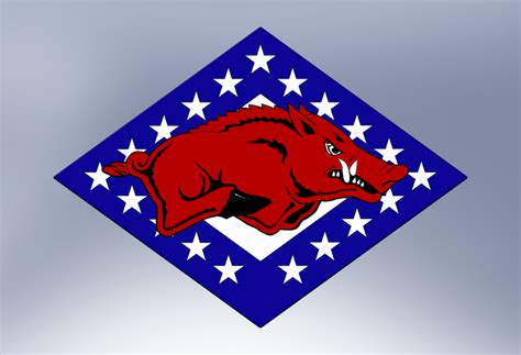 Diamond Hog - University Of Arkansas' Mascot Acrylic Relief Illuminated - STL, SOLIDWORKS - 3D ...