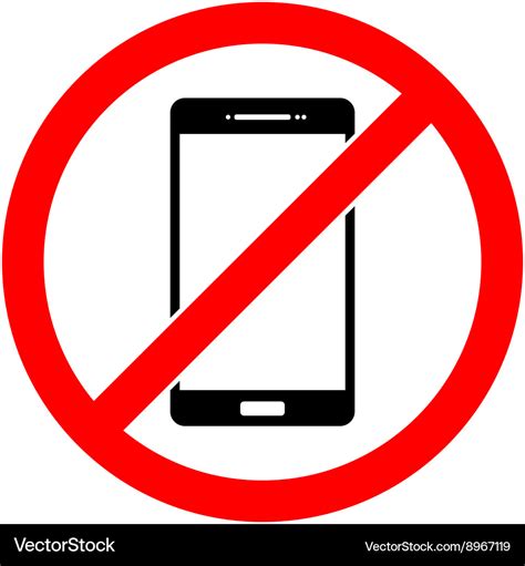 No phone telephone prohibited symbol Royalty Free Vector