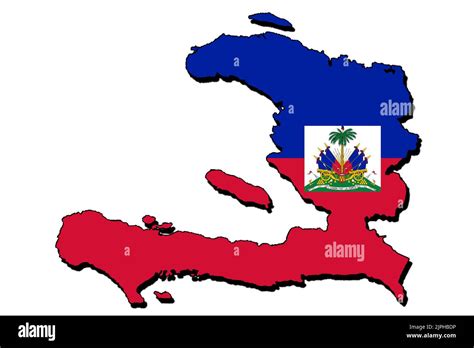 Silhouette of the map of Haiti with its flag Stock Photo - Alamy