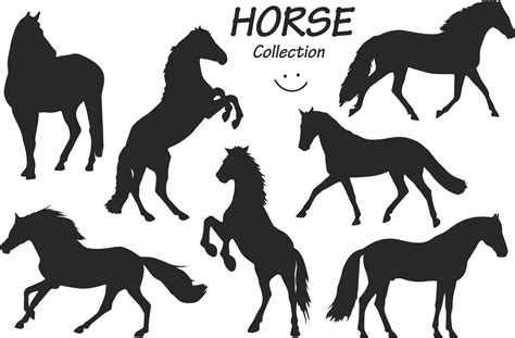 Horse collection - vector silhouettes 10756590 Vector Art at Vecteezy