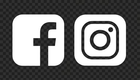 HD Facebook Instagram Black & White Square Logos Icons PNG | Instagram white, Facebook and ...