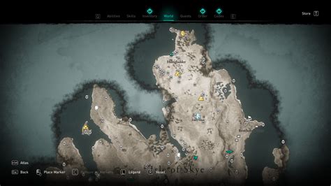 Assassin's Creed Valhalla: Isle of Skye map -- Opals and collectibles