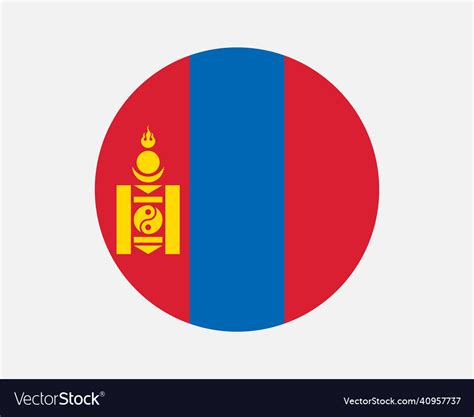 Mongolia mongolian round circle country flag Vector Image