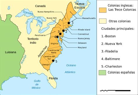 Map Of The 13 Colonies With Cities - Sada Wilona