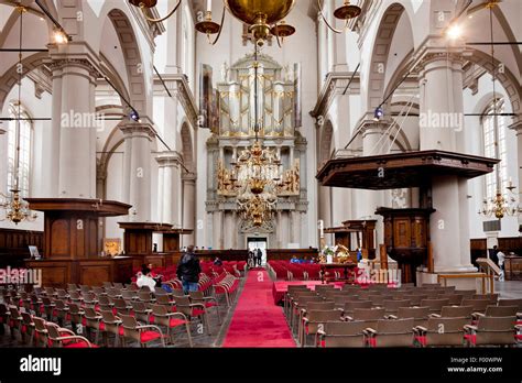 interior of the protestant Westerkerk in the dutch capital Amsterdam ...