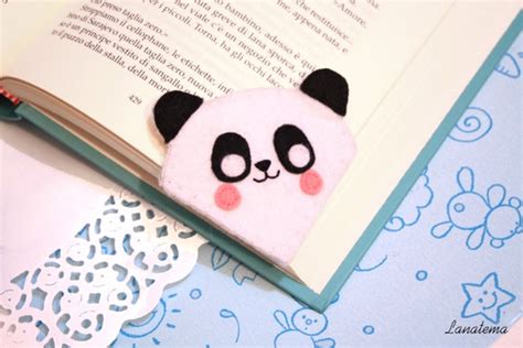 Cute panda felt corner bookmark a sweet thought for by Lanatema