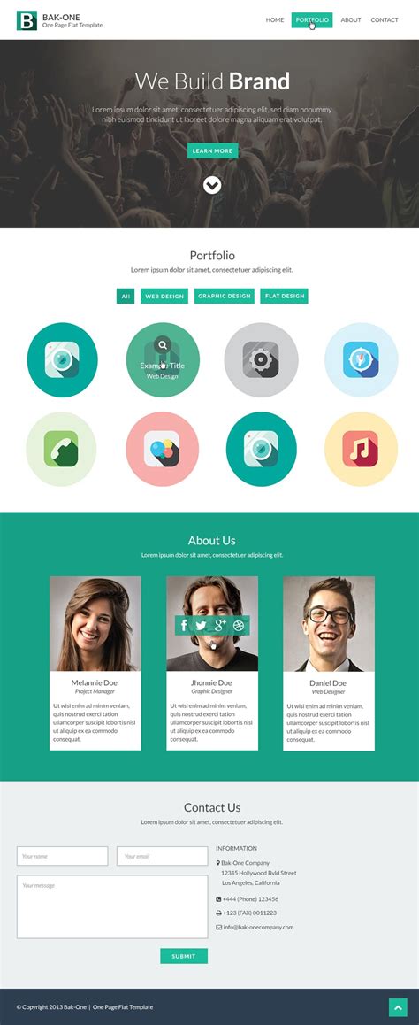 Free Flat Style Single Page Website Design Template PSDCSS Author » Web Design Resources ...