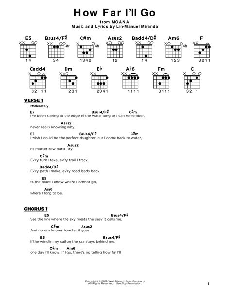 How Far I'll Go (from Moana) by Lin-Manuel Miranda - Really Easy Guitar - Guitar Instructor