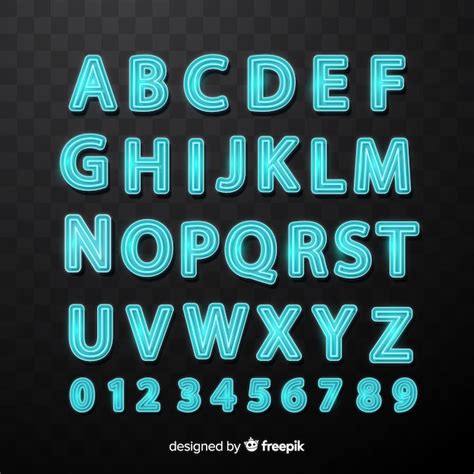 Free Vector | Neon alphabet