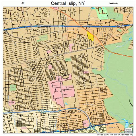 Central Islip New York Street Map 3613552