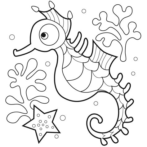 Free Printable Seahorse Coloring Pages For Kids