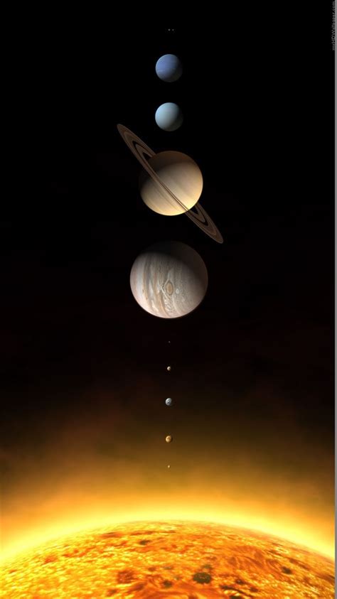 Realistic Solar System Planets Rendering iPhone 8 Wallpapers Free Download