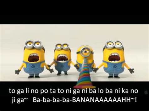 Minions Banana Song - lyrics - YouTube