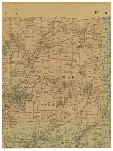 Sycamore, Ohio 1884 Old Town Map Custom Print - Hamilton Co. - OLD MAPS