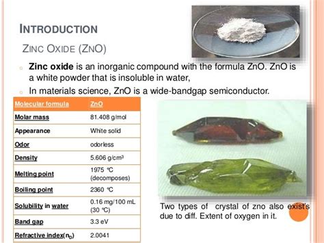 Zinc oxide nanoparticles