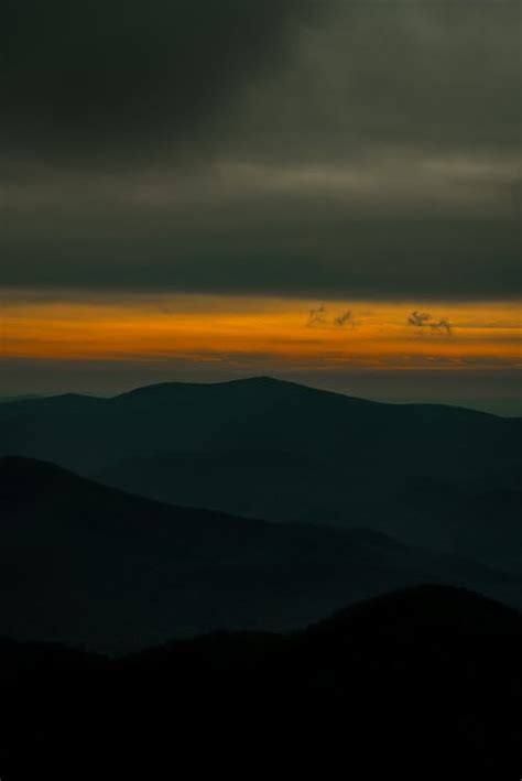 A Silhouette of a Mountain Landscape during Sunset · Free Stock Photo