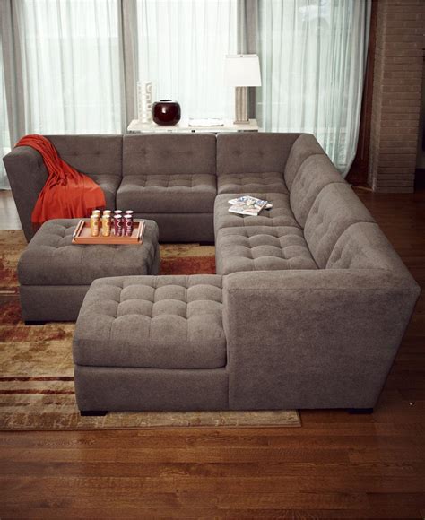 Roxanne Fabric 6-Piece Modular Sectional Sofa with Ottoman, Created for ...