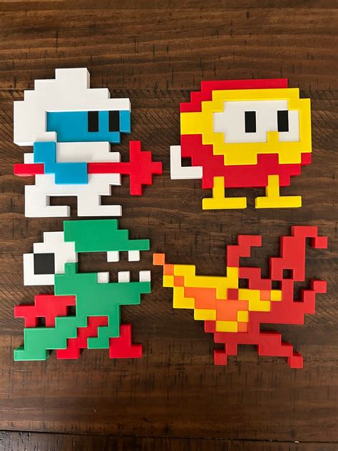 Dig Dug 3-D Printed Retro Arcade Game Characters Wall Decor individual ...