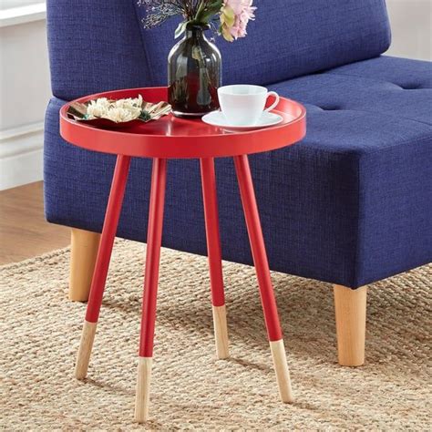 Marcella Paint-Dipped Round Tray-Top Side Table by iNSPIRE Q MODERN ...