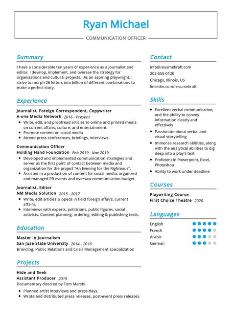 communications resume summary – cv profile summary examples – Writflx