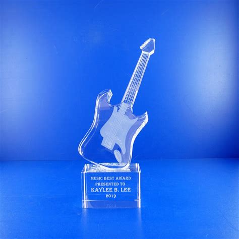 Buy Crystal Guitar Award Trophy Music Presentation Musician School Gift ...