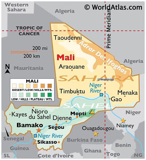 Mapas de Malí - Atlas del Mundo