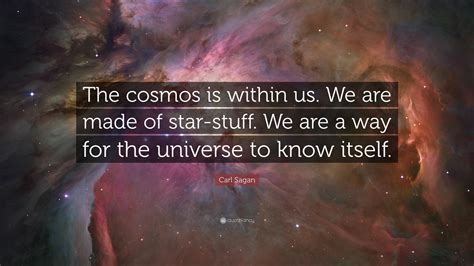 Carl Sagan Quote: “The cosmos is within us. We are made of star-stuff ...