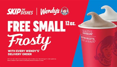 Get a FREE Frosty® with every Wendy's® order on SkipTheDishes this month | Dished