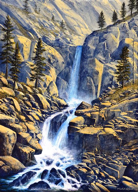 Wilderness Waterfall Painting by Frank Wilson