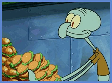 squidward eating krabby patties gifs | WiffleGif