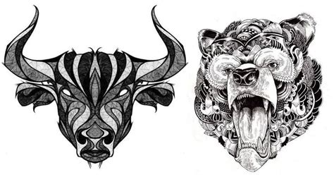 #Bull & #Bear #Tattoo | Tattoos | Pinterest | Bear tattoos, Tattoo and ...